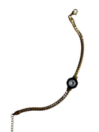 Noir Hexagon Kristal Çelik Bileklik